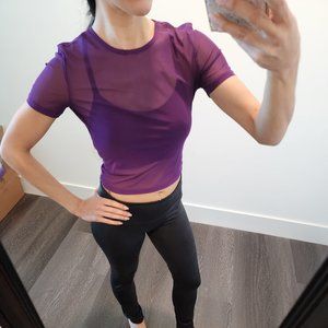 Purple mesh top